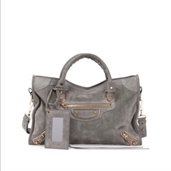 Balenciaga Handbags - Balenciaga Metallic Edge Suede City Bag,Gray
$2025